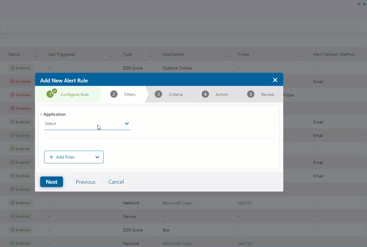 Configuring an Alert Rule Zscaler