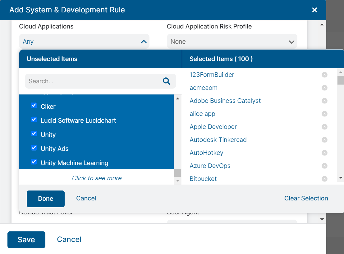 Adding a System & Development Rule for Cloud App Control Zscaler